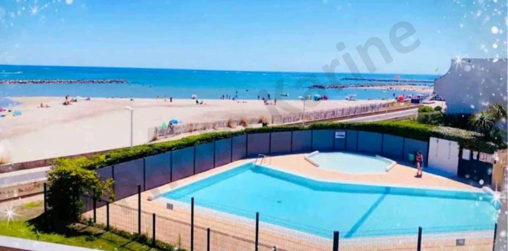 Appartement 1Ere Ligne Piscine Terrasse Au Bord De La Plage Front De Mer Avec 6 Velos Palavas-les-Flots Exterior foto